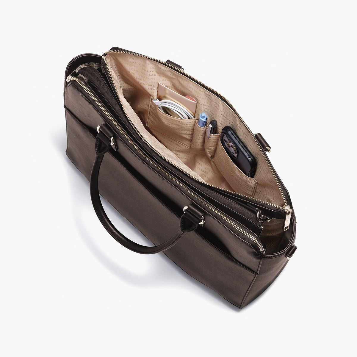 Trinity - Recycled Smooth Leather - Dark Chocolate / Gold / Camel