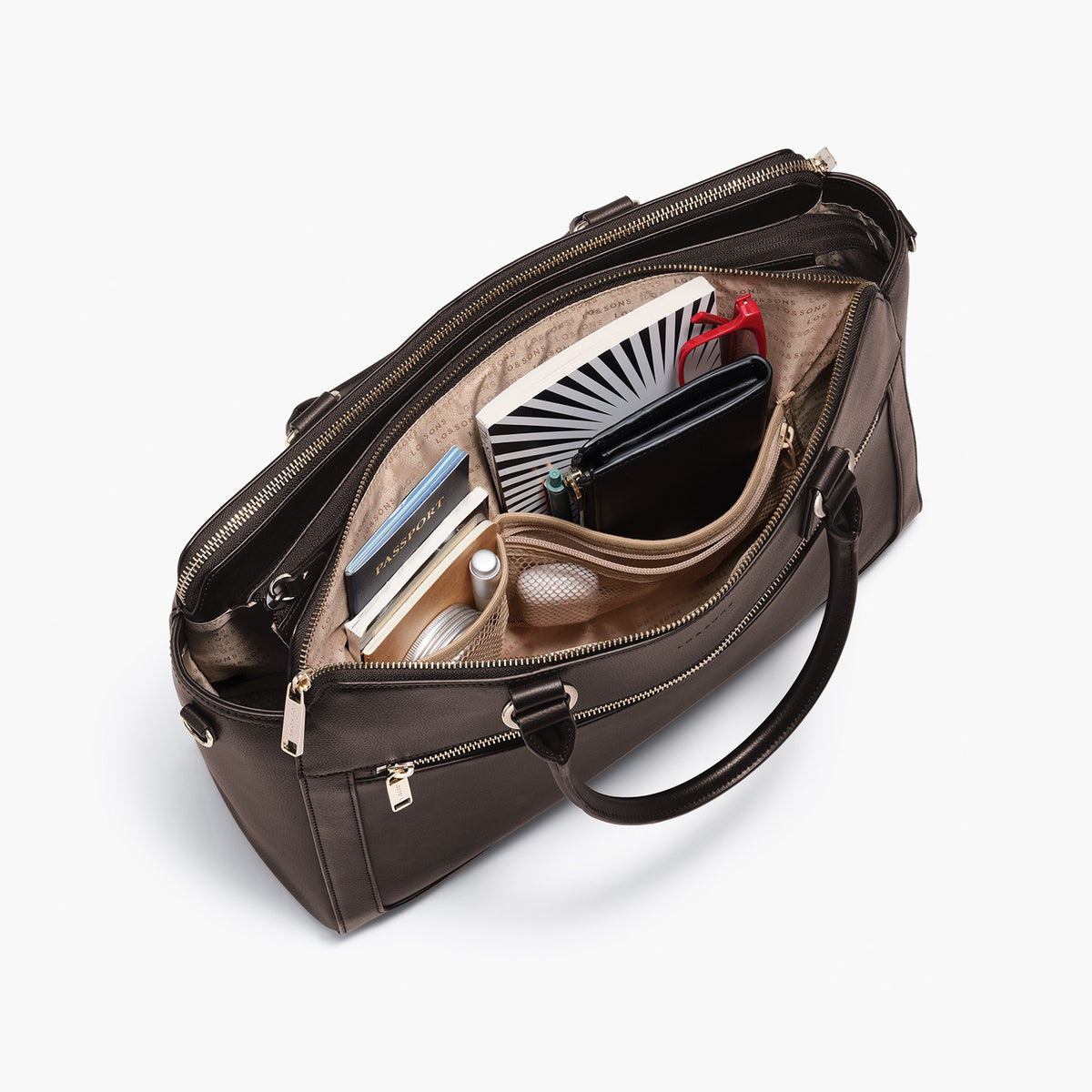 Trinity - Recycled Smooth Leather - Dark Chocolate / Gold / Camel