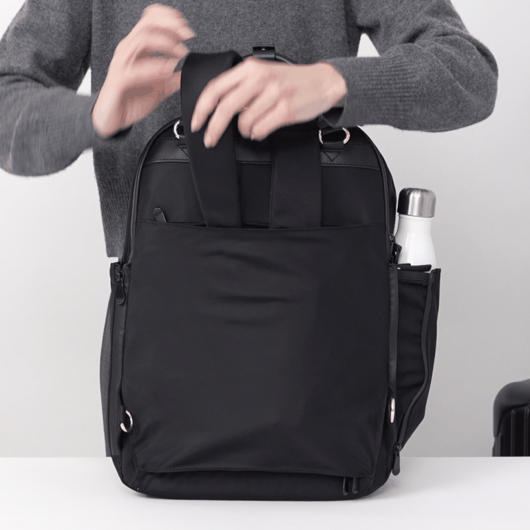 Lo & Sons Rowledge 2 Womens Backpack - Black/Gold/Camel