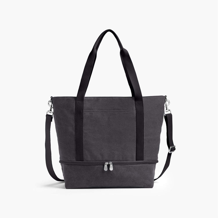 Front - The Catalina Deluxe Tote - Eco Friendly Canvas - Midnight Ash - Tote - Lo & Sons