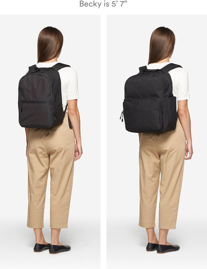 woman wearing Hanover 2 and Hanover Deluxe 2 backpacks
