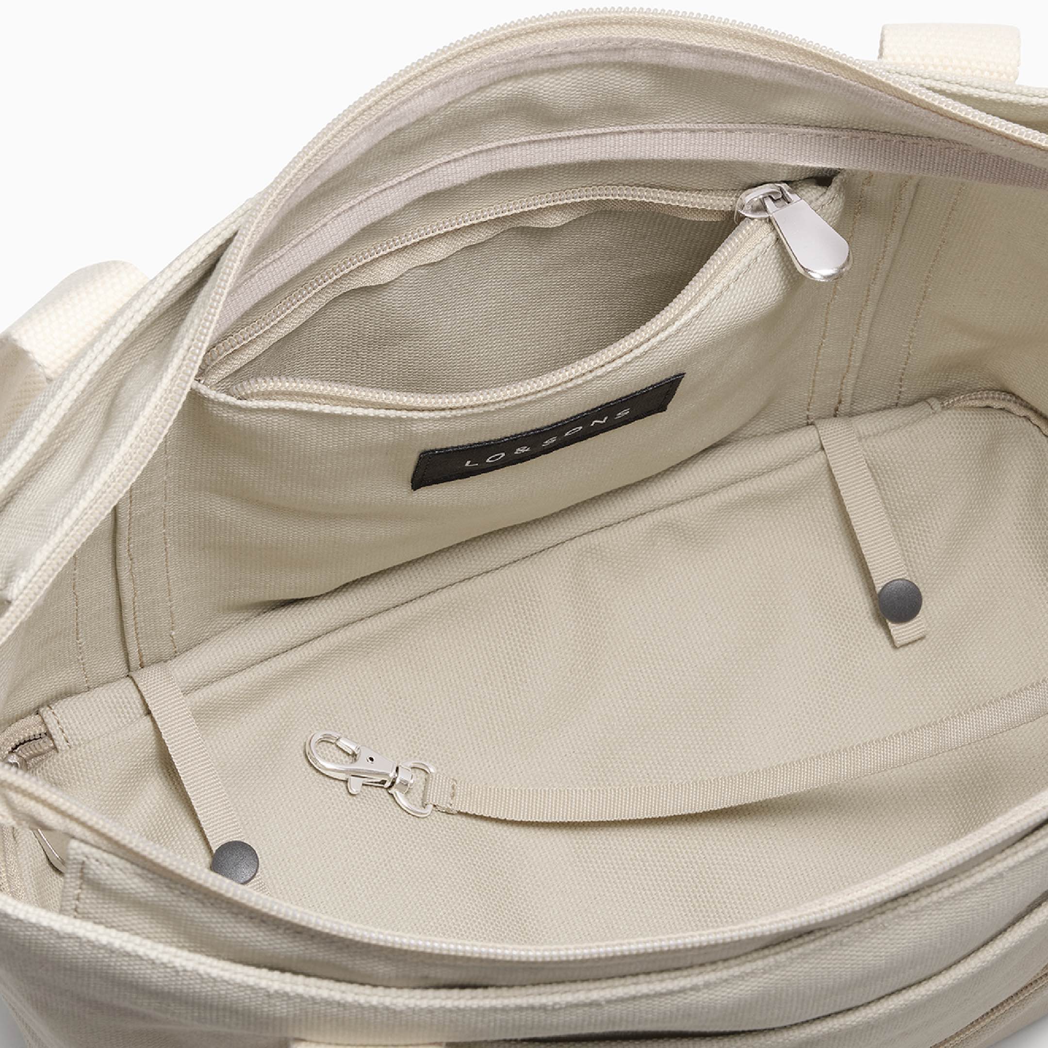 Main Compartment - Catalina Day Tote - Eco Friendly Canvas - Dove Grey - Tote - Lo & Sons