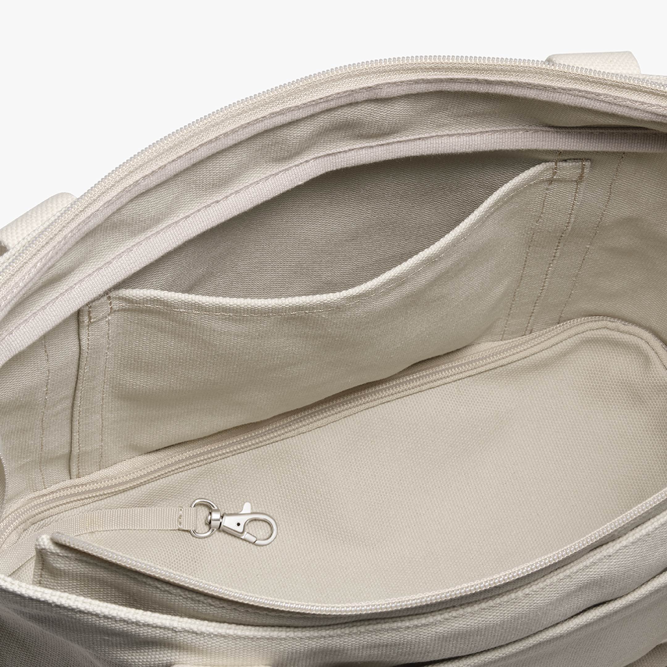 Slip Compartment - Catalina Day Tote - Eco Friendly Canvas - Dove Grey - Tote - Lo & Sons
