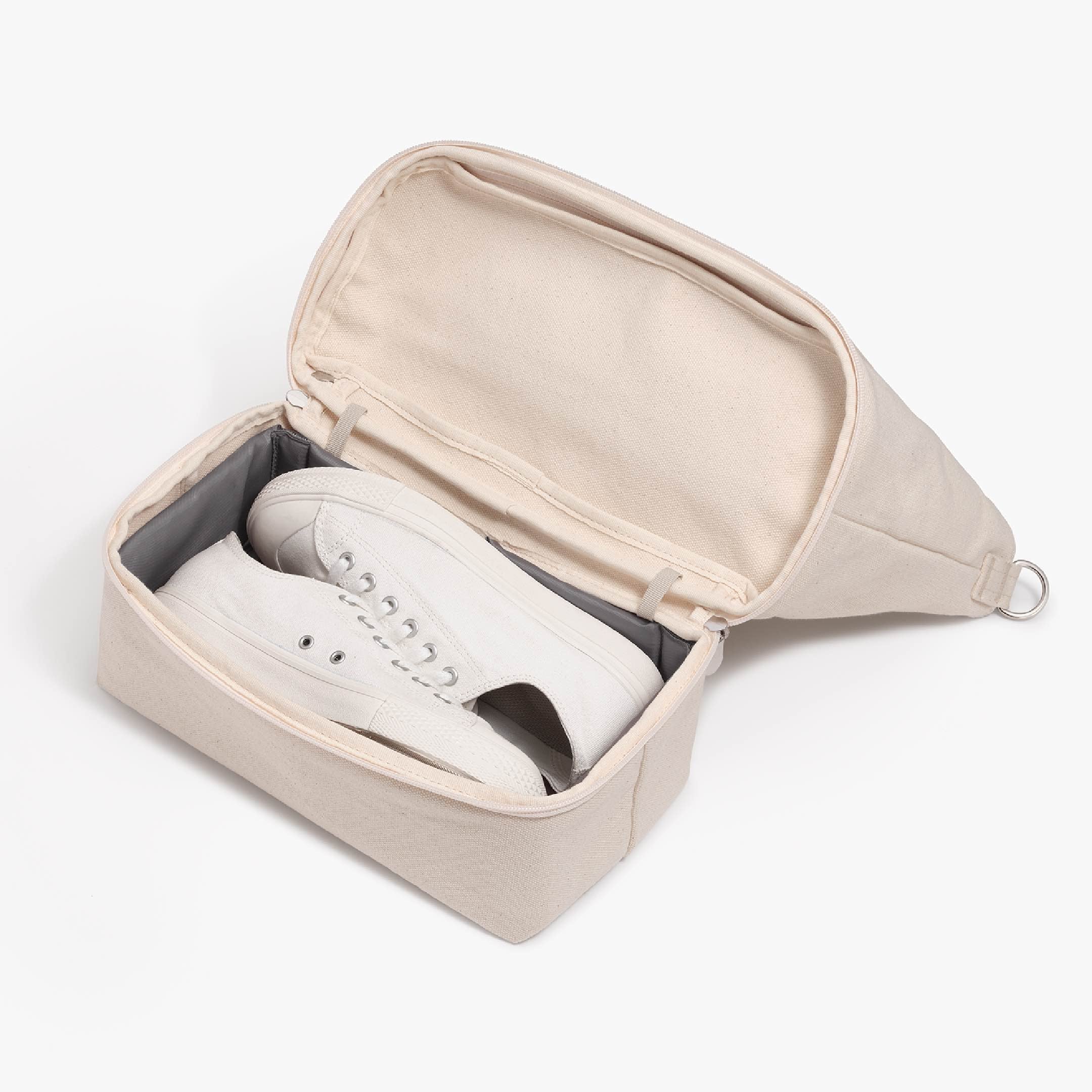 Bottom Compartment Shoes - Catalina Day Tote - Eco Friendly Canvas - Natural - Tote - Lo & Sons