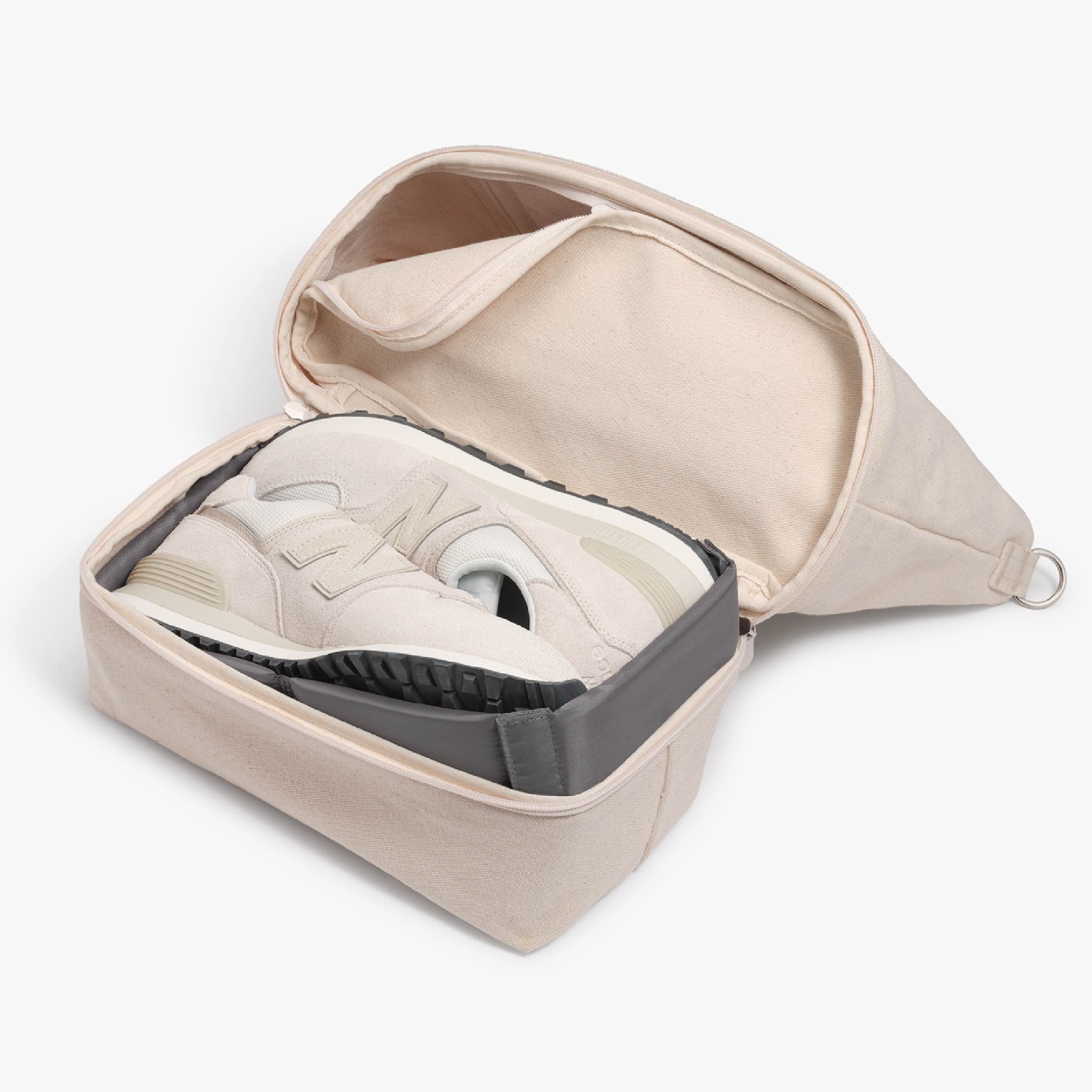 Bottom Compartment Shoes - Catalina Day Tote - Eco Friendly Canvas - Natural - Tote - Lo & Sons
