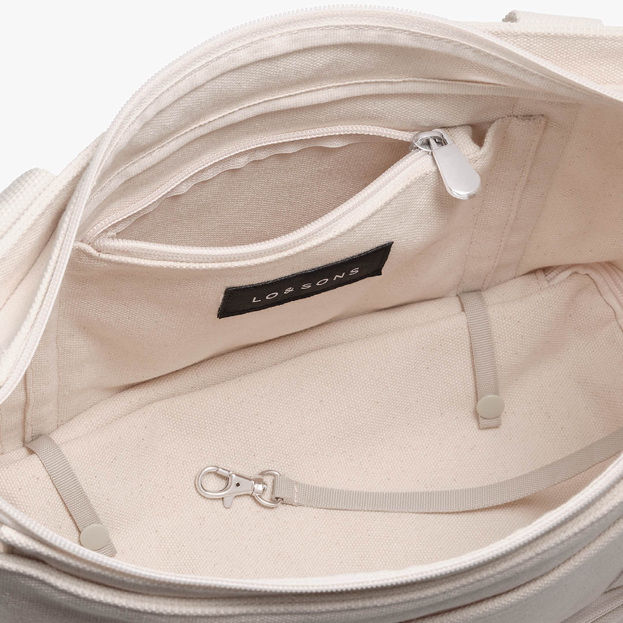 Main Compartment - Catalina Day Tote - Eco Friendly Canvas - Natural - Tote - Lo & Sons