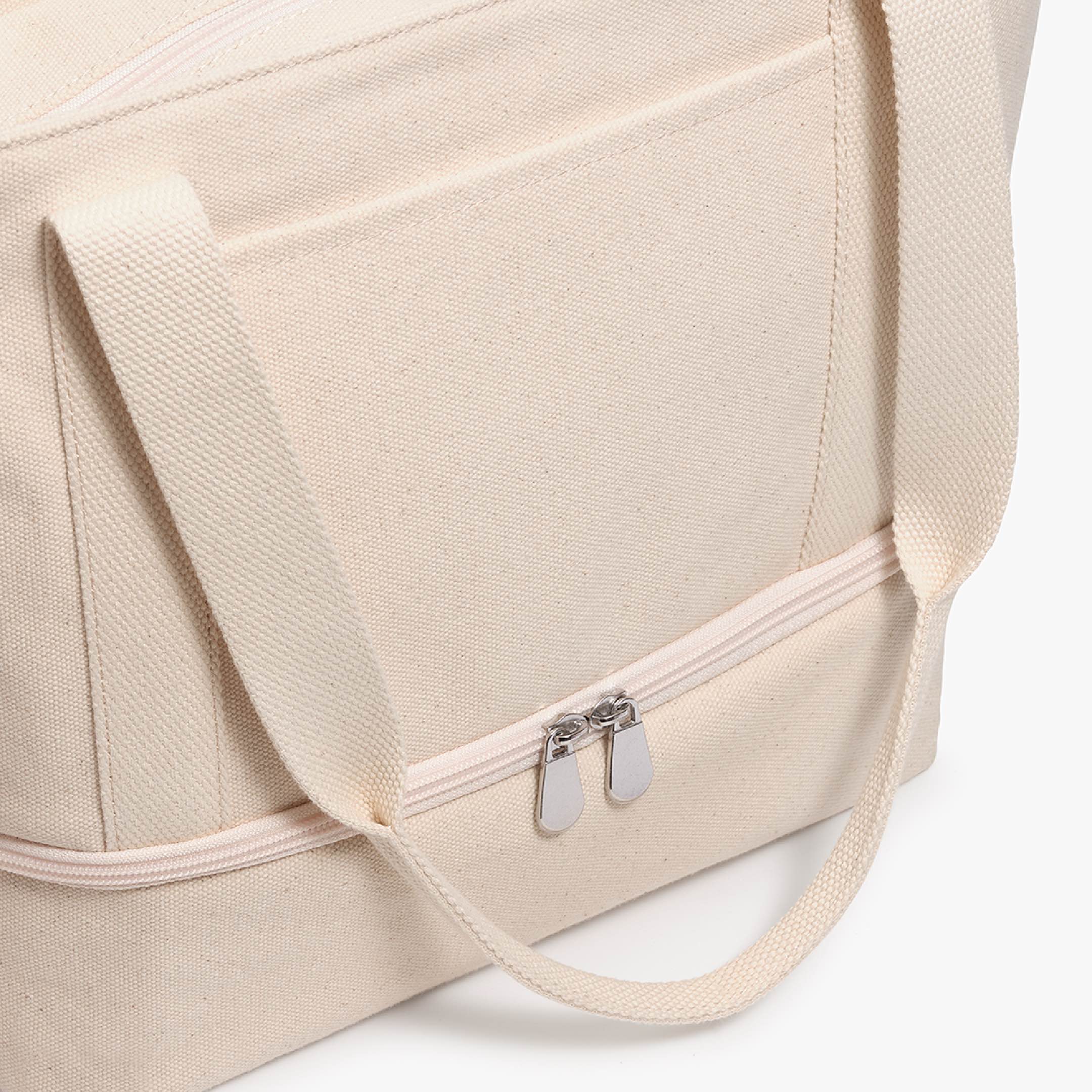 Side Detail - Catalina Day Tote - Eco Friendly Canvas - Natural - Tote - Lo & Sons