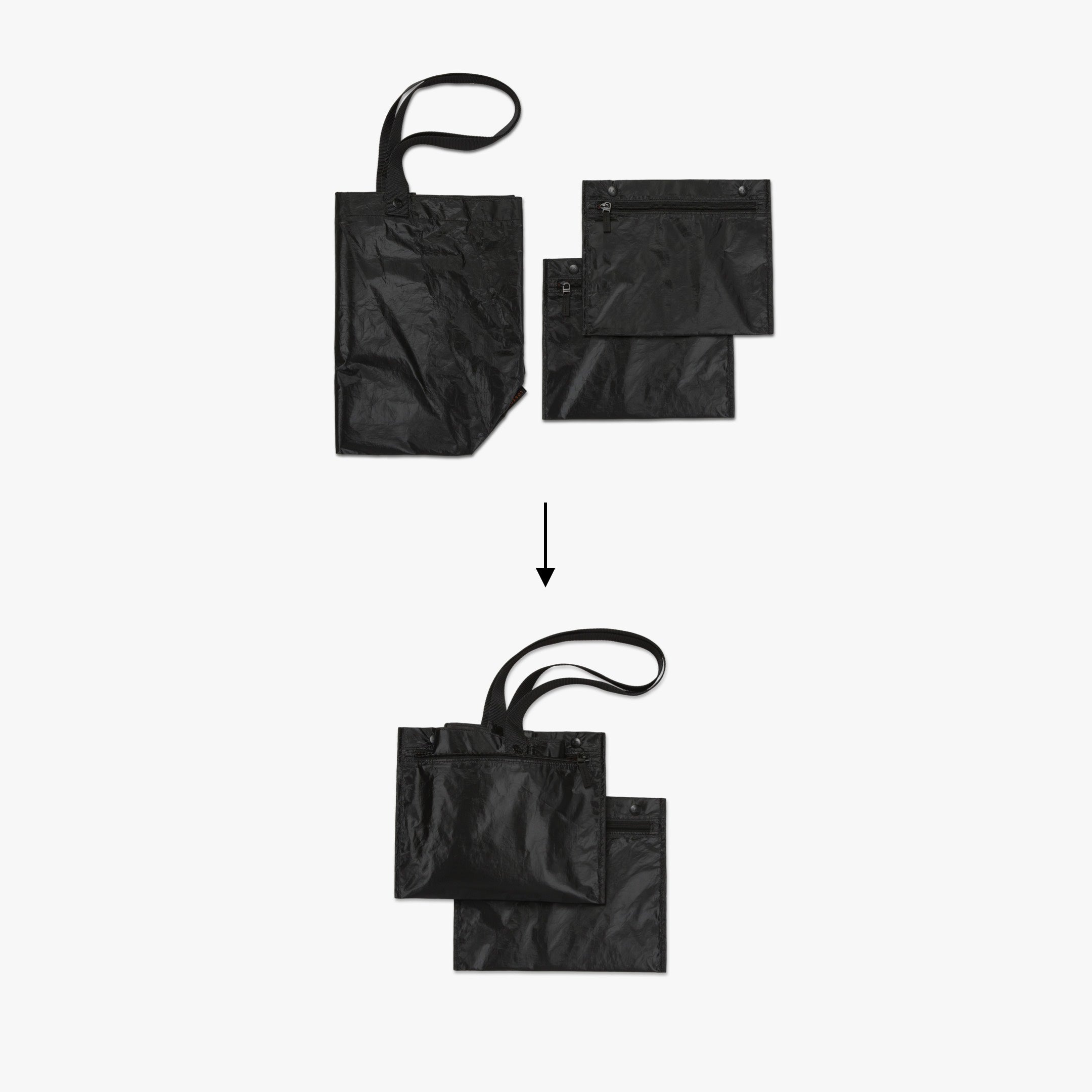 Packable in pouches - The Del Mar Packable Tote Large - Black - Lo & Sons