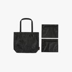 Front with pouches - The Del Mar Packable Tote Small - Black - Lo & Sons