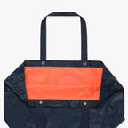 Interior pouch open - The Del Mar Packable Tote Large - Navy - Lo & Sons