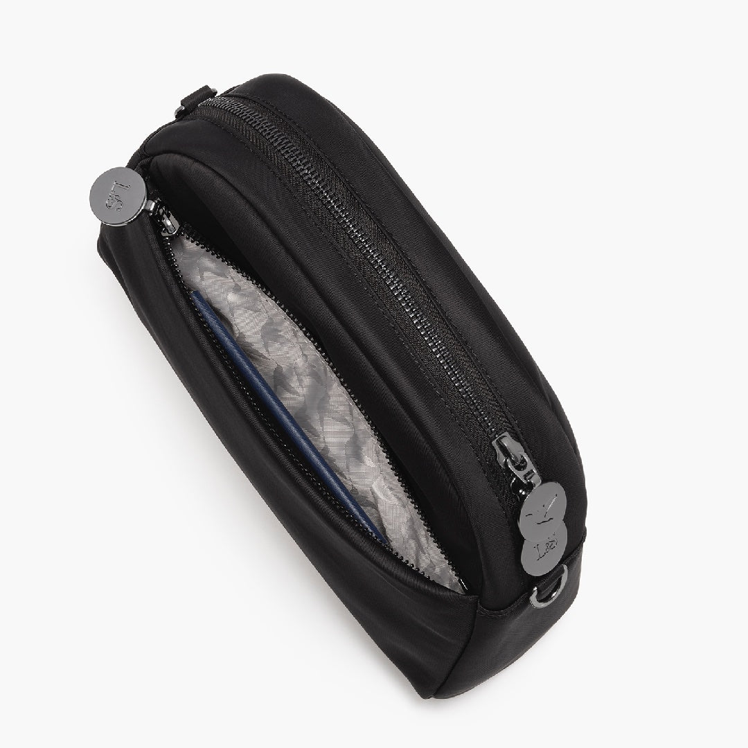 Front pocket - Nouvelle - Recycled Nylon - Black / Gunmetal / Grey - Crossbody Bags - Lo & Sons