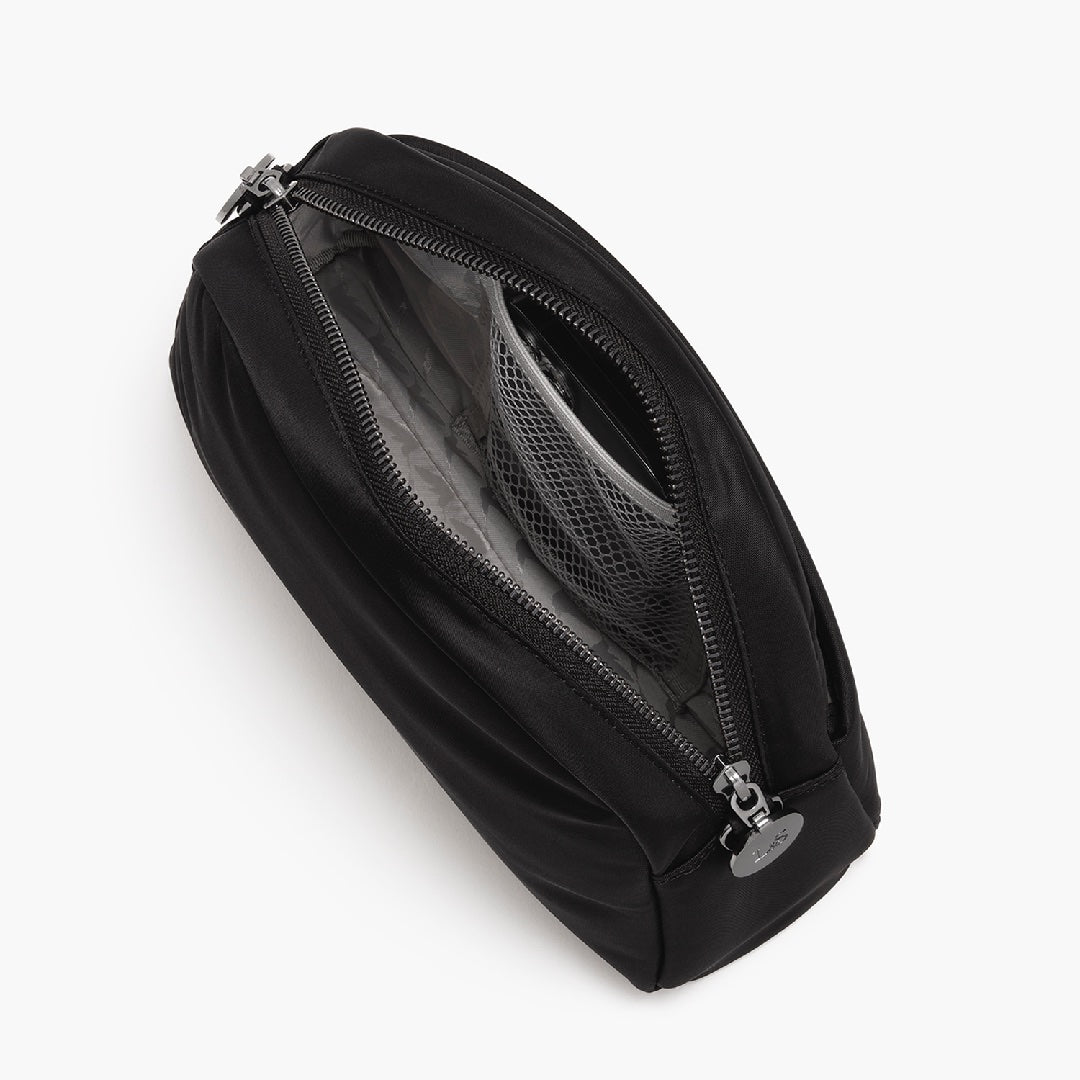 Interior back pocket - Nouvelle - Recycled Nylon - Black / Gunmetal / Grey - Crossbody Bags - Lo & Sons