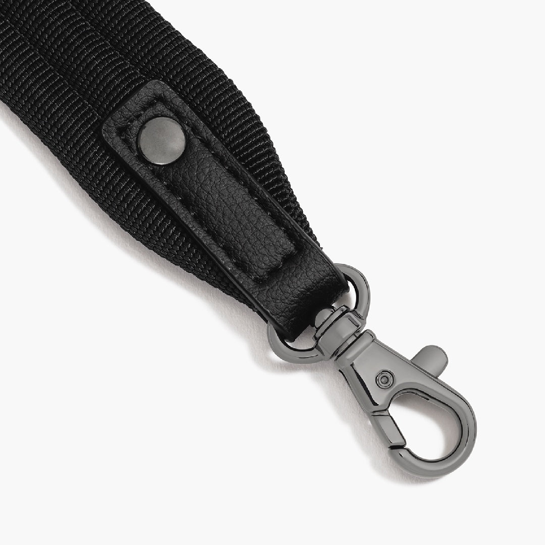 Key leash - Nouvelle - Recycled Nylon - Black / Gunmetal / Grey - Crossbody Bags - Lo & Sons