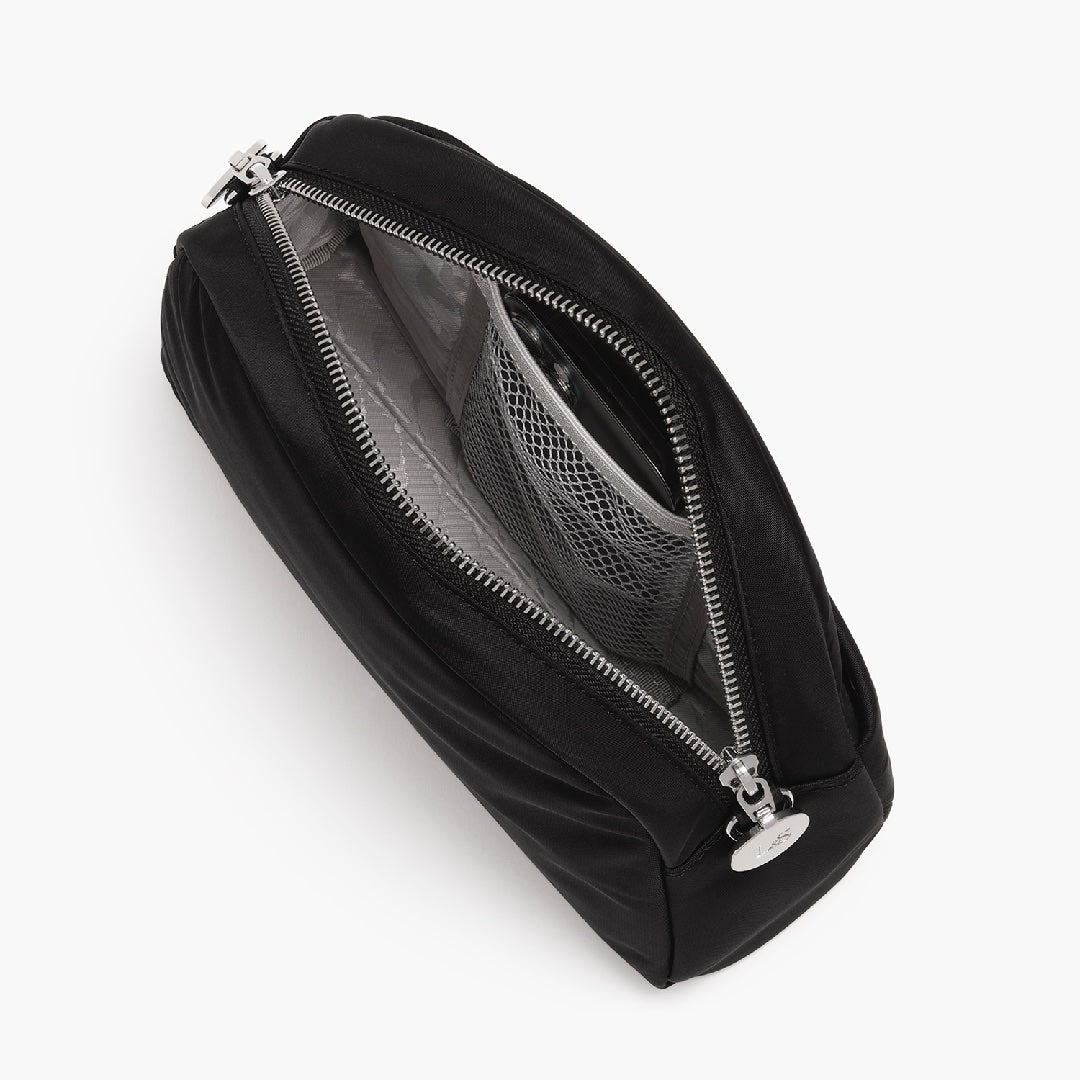 Interior back pocket - Nouvelle - Recycled Nylon - Black / Silver / Grey - Crossbody Bags - Lo & Sons