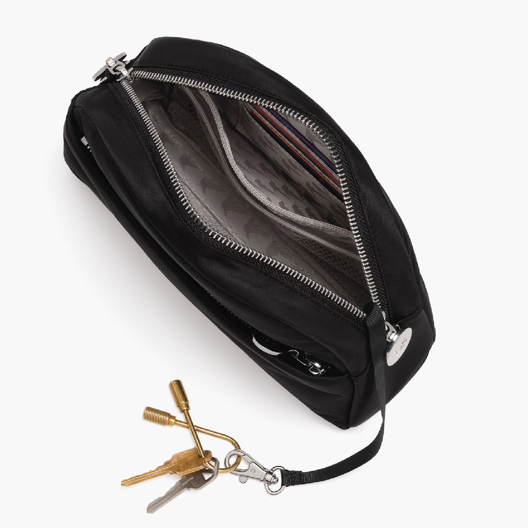 Interior open - Nouvelle - Recycled Nylon - Black / Silver / Grey - Crossbody Bags - Lo & Sons