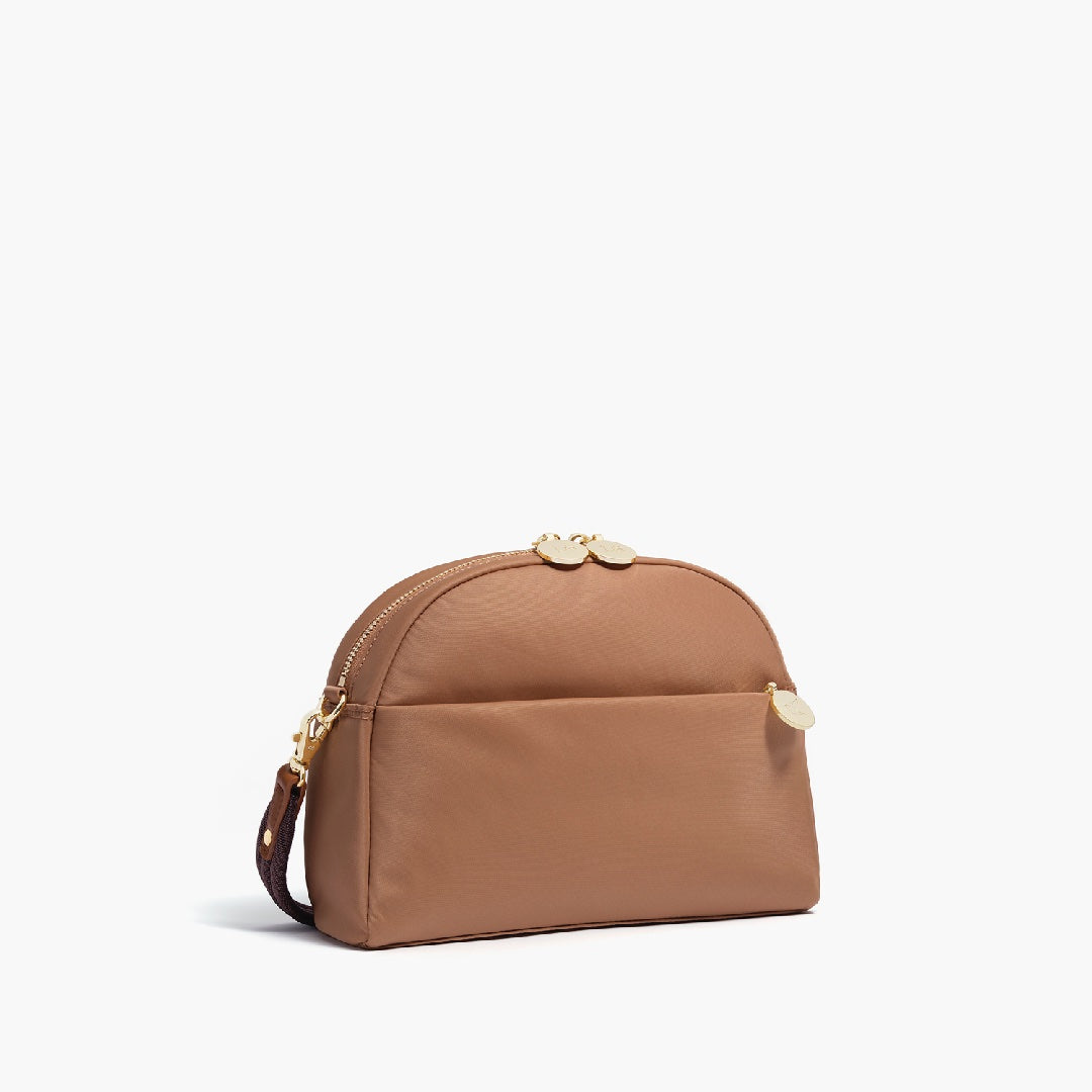 Side - Nouvelle - Recycled Nylon - Dark Tan / Gold / Camel - Crossbody Bags - Lo & Sons