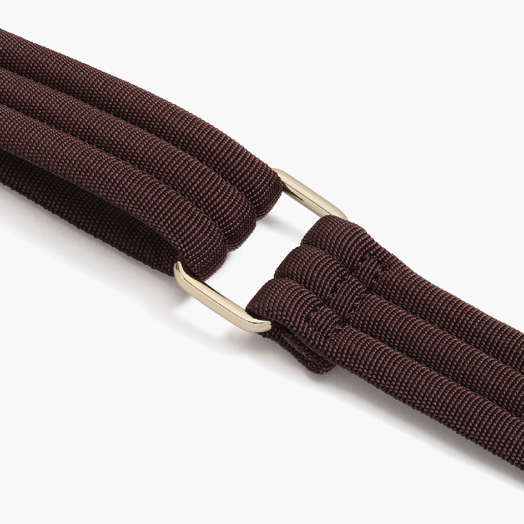 Strap - Nouvelle - Recycled Nylon - Dark Tan / Gold / Camel - Crossbody Bags - Lo & Sons