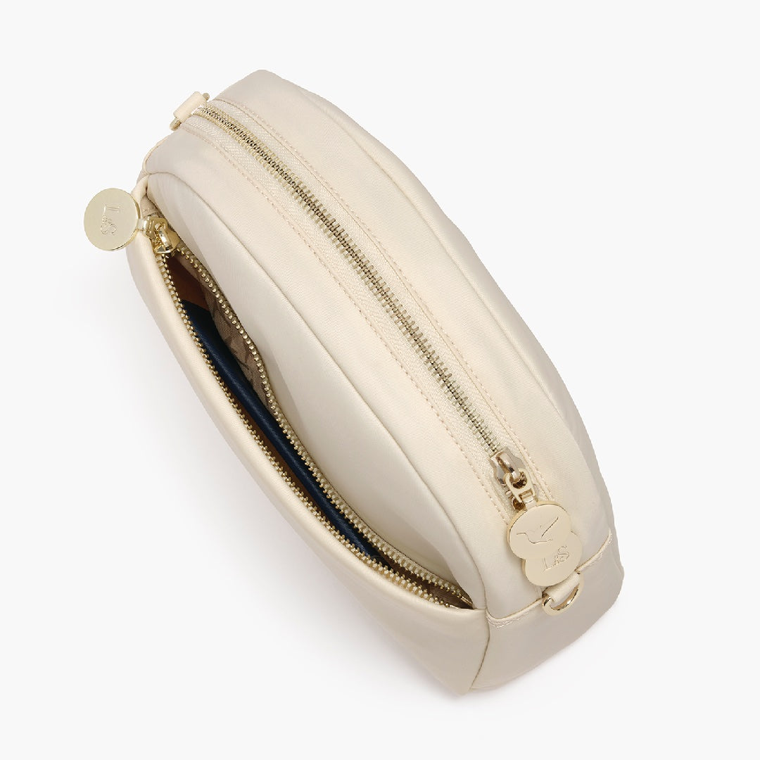 Front  pocket - Nouvelle - Recycled Nylon - Ivory / Gold / Camel - Crossbody Bags - Lo & Sons