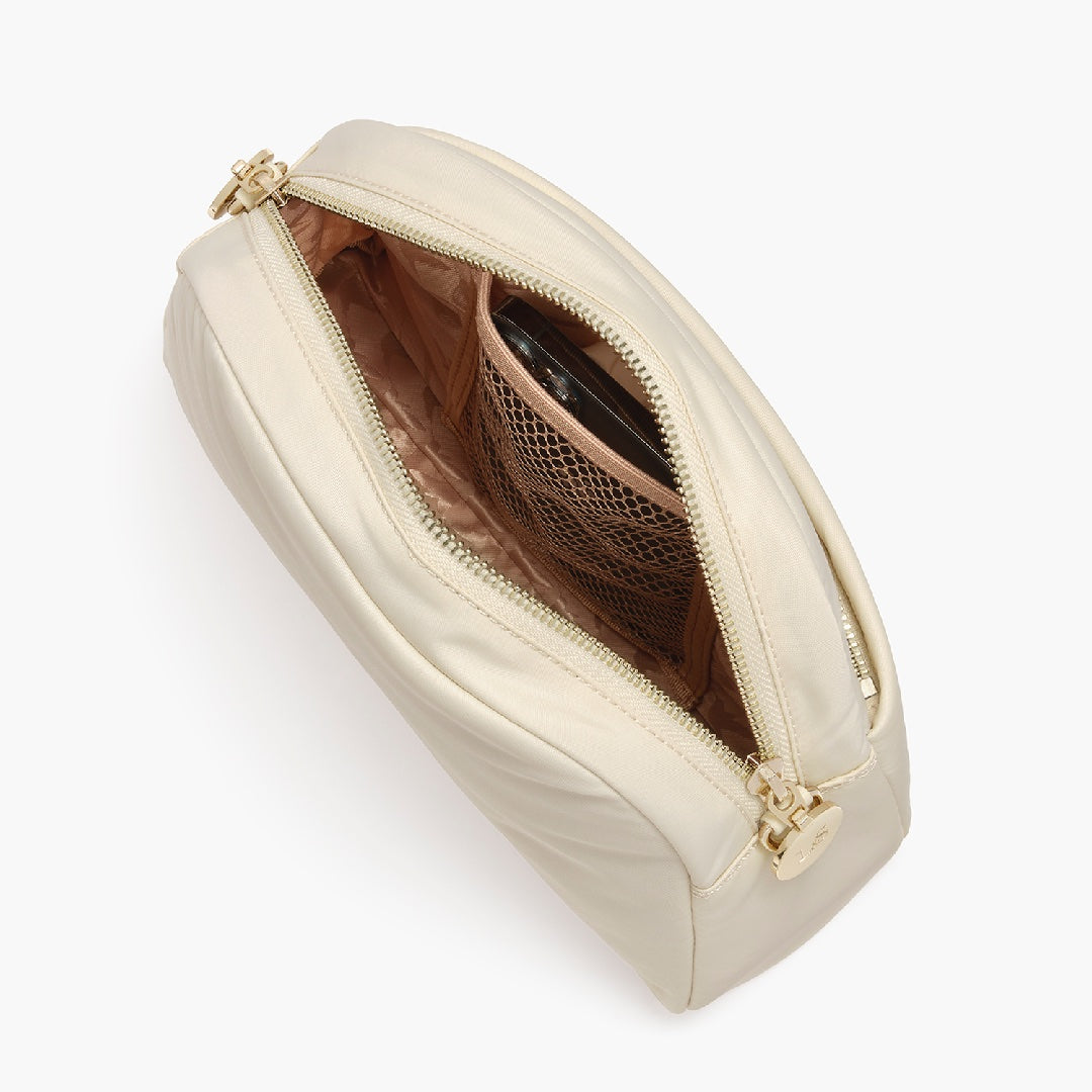 Interior back pocket - Nouvelle - Recycled Nylon - Ivory / Gold / Camel - Crossbody Bags - Lo & Sons