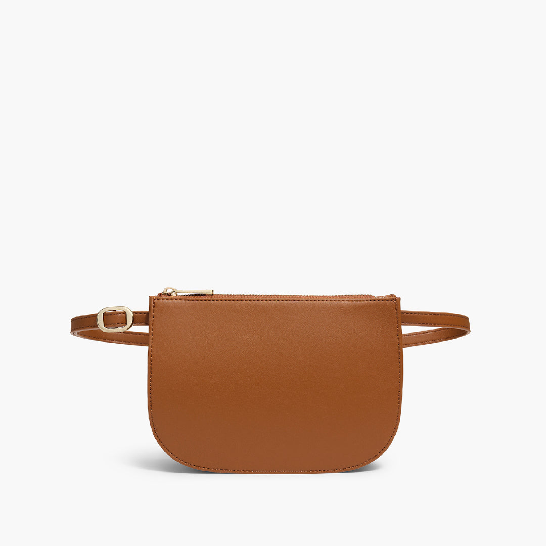 Worn as belt bag - Waverley 2 - Cactus Leather - Cognac / Gold / Camel - Crossbody Bag - Lo & Sons