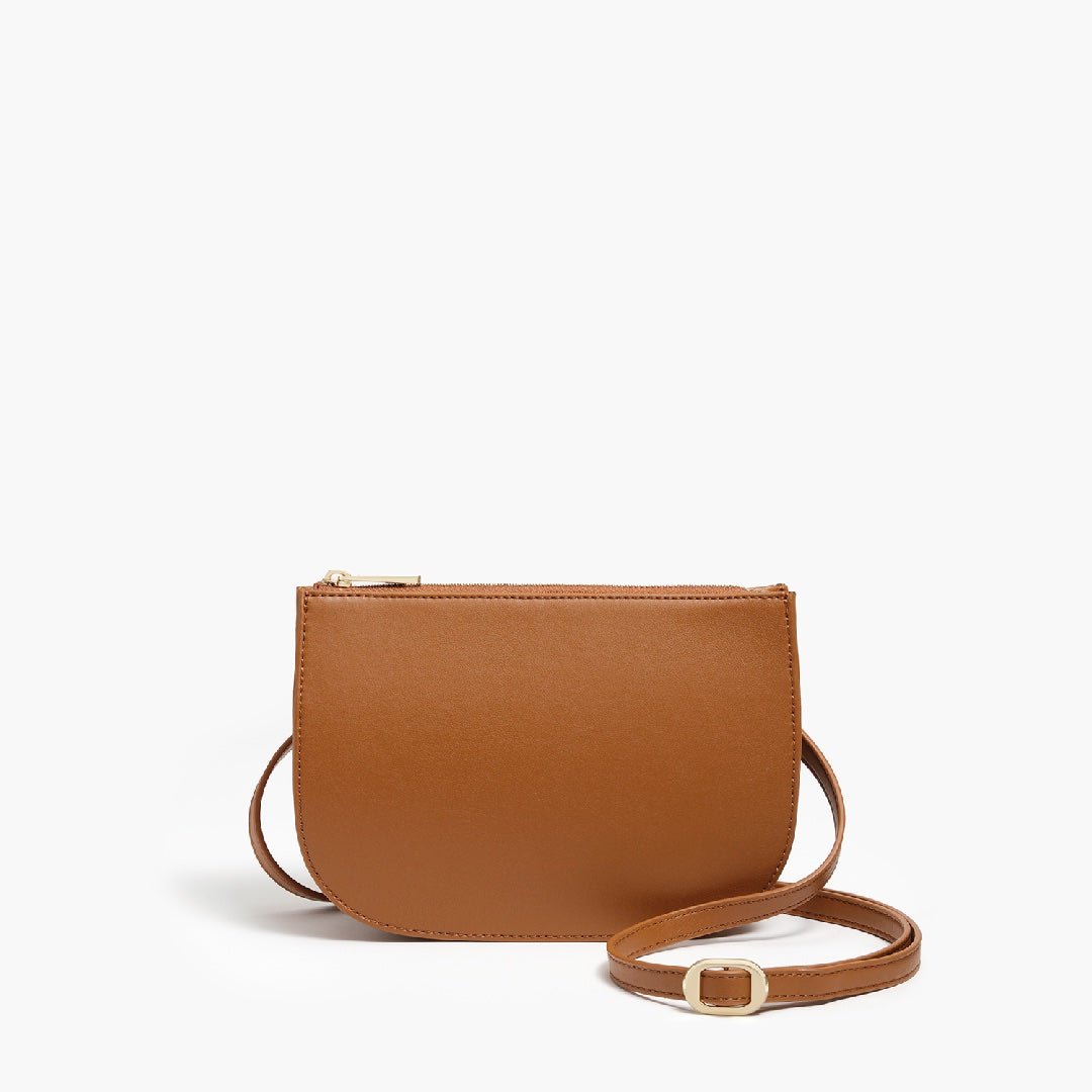 Worn as crossbody - Waverley 2 - Cactus Leather - Cognac / Gold / Camel - Crossbody Bag - Lo & Sons