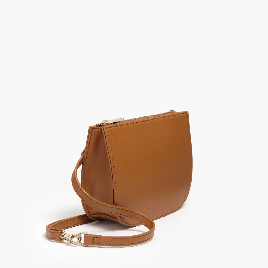 Side - Waverley 2 - Cactus Leather - Cognac / Gold / Camel - Crossbody Bag - Lo & Sons