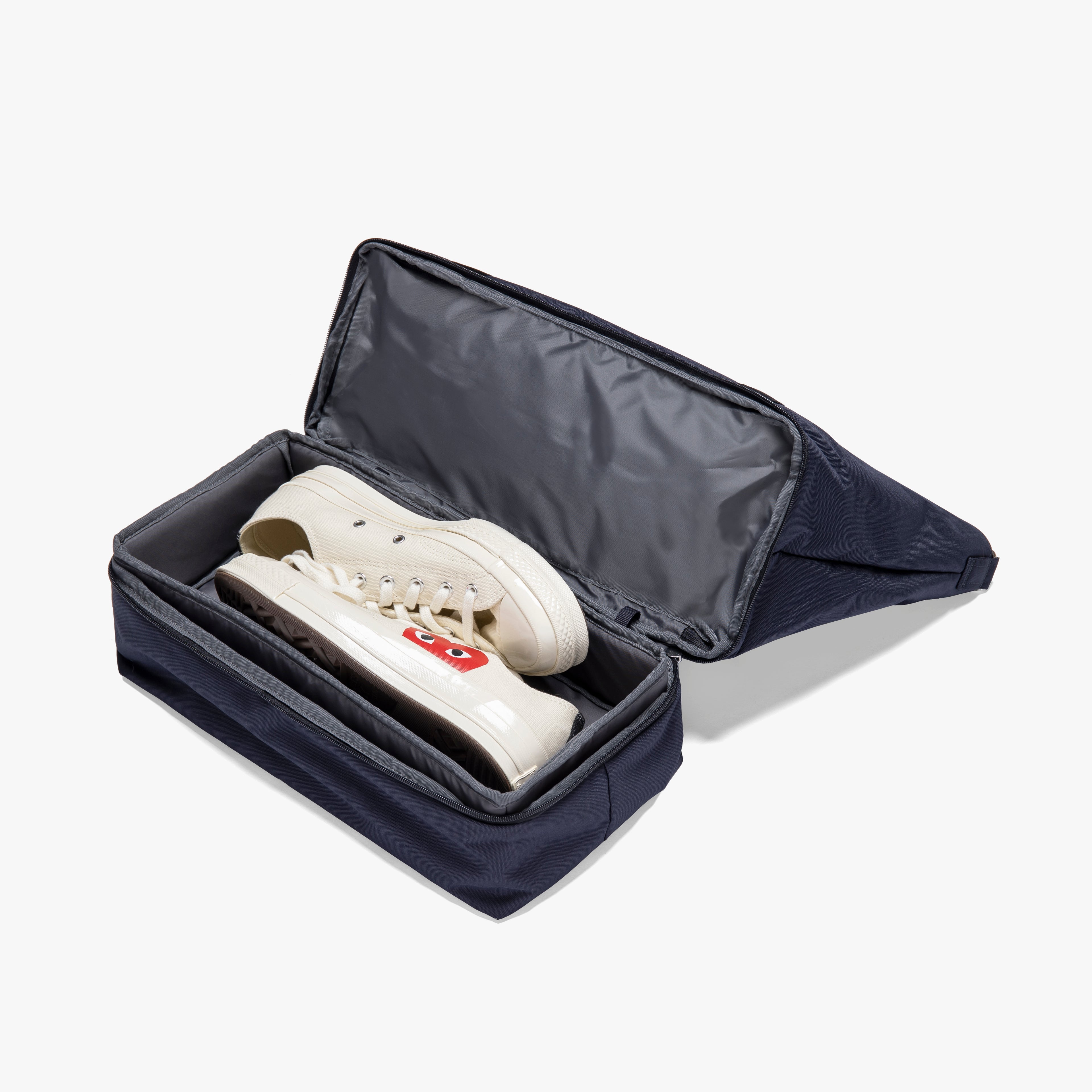 Bottom shoe compartment - Catalina Deluxe Tote - 600D Recycled Poly - Deep Navy - Tote - Lo & Sons