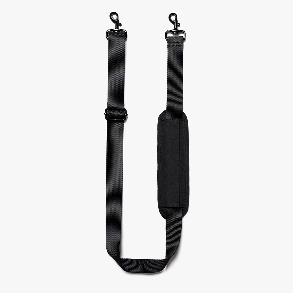 Messenger strap - Catalina Deluxe - 600D Recycled Poly - Onyx / Black / Dark Grey - Weekender - Lo & Sons