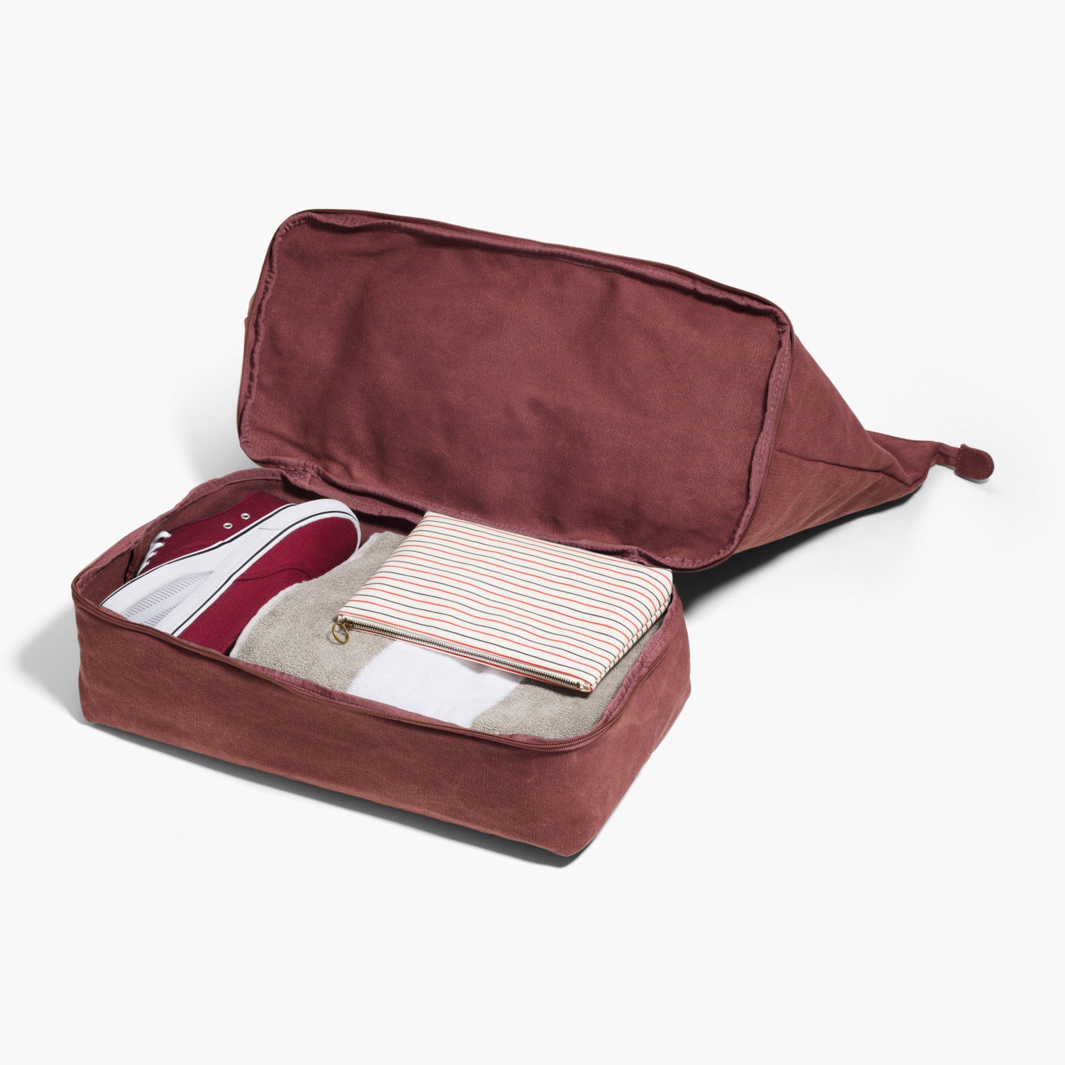 Bottom Packed - The Catalina - Washed Canvas - Burgundy - Weekender - Lo & Sons