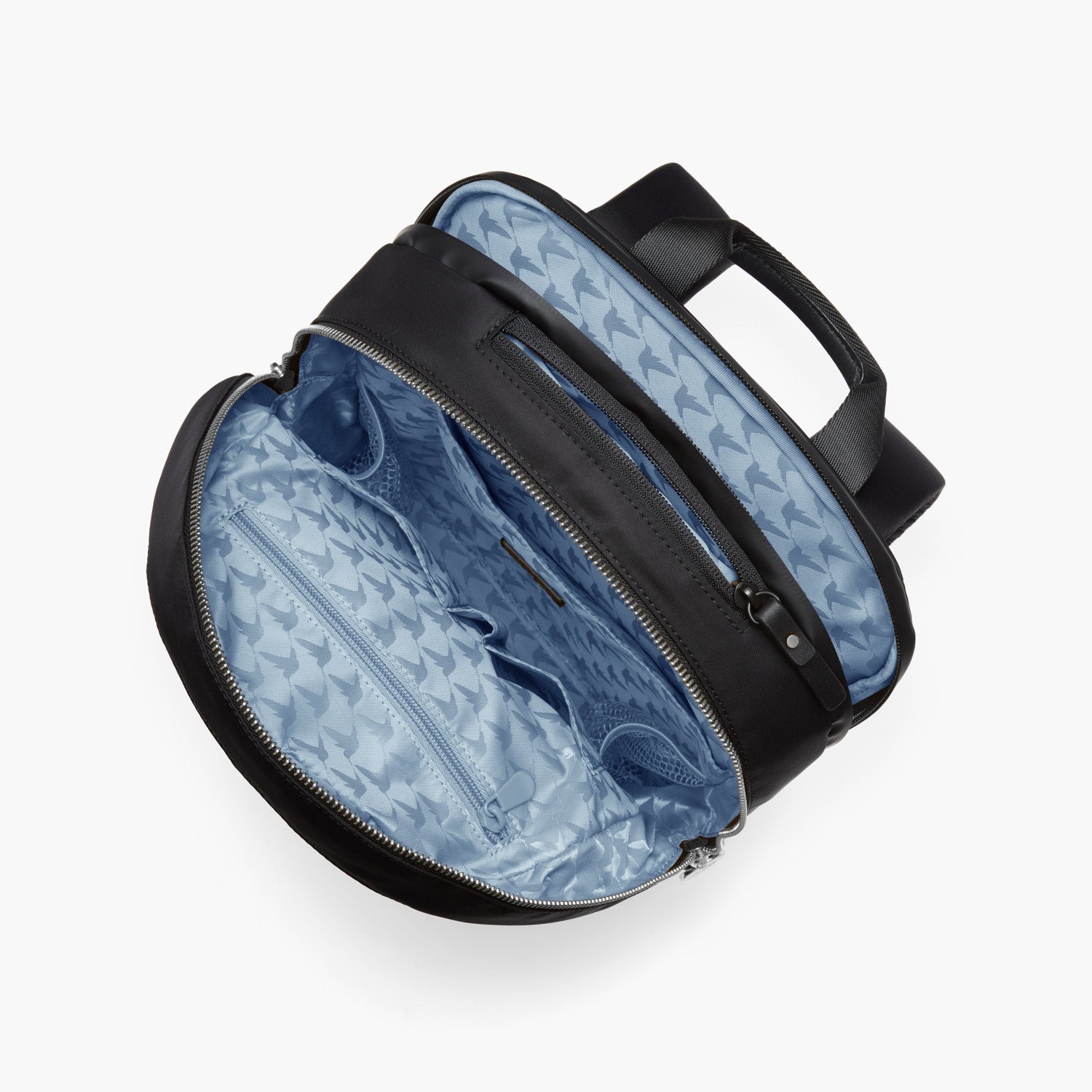 Interior Empty Top View - Beacon - Nylon - Black / Silver / Azure - Backpack - Lo & Sons