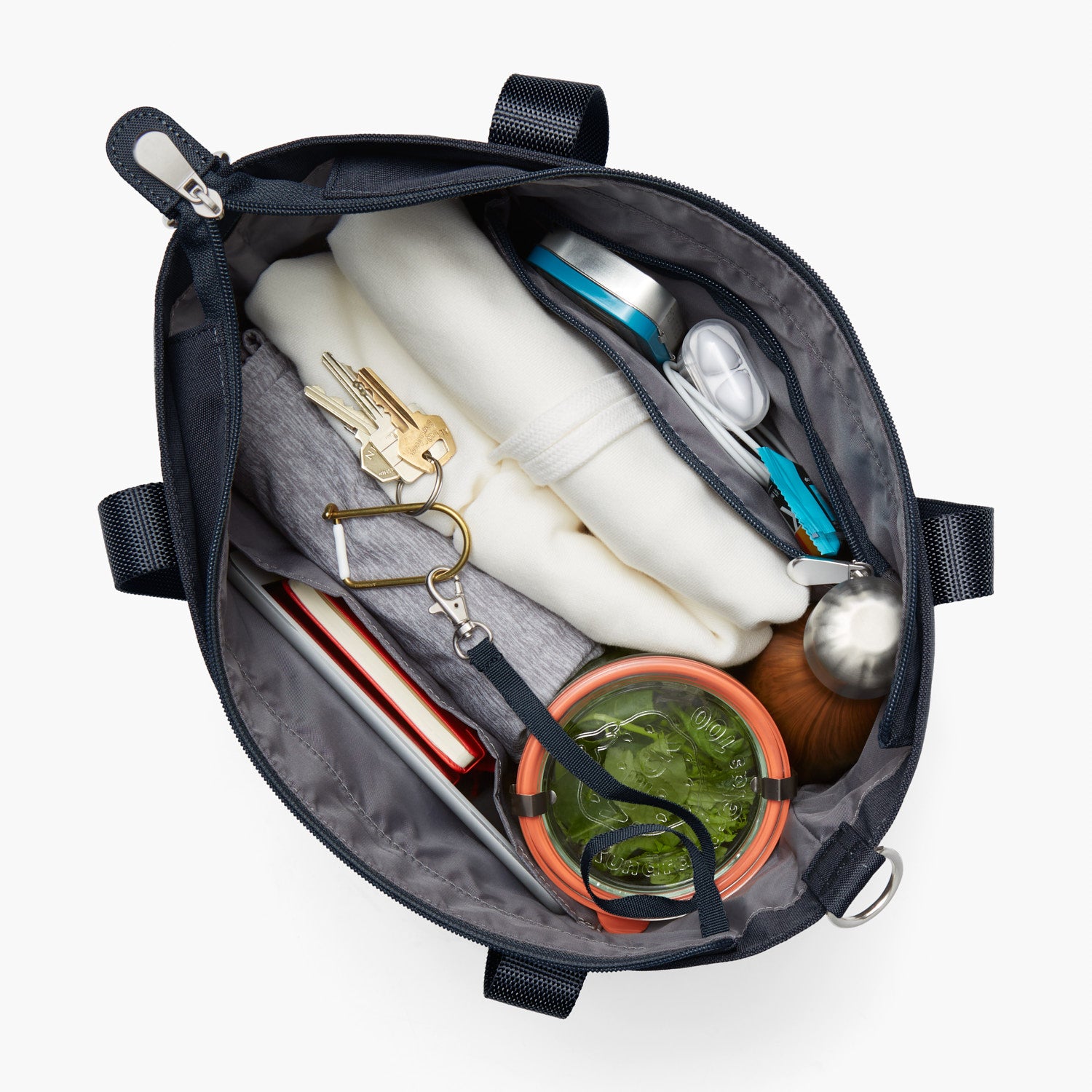Interior Propped - Catalina Day Tote - 600D Recycled Poly - Deep Navy - Tote - Lo & Sons