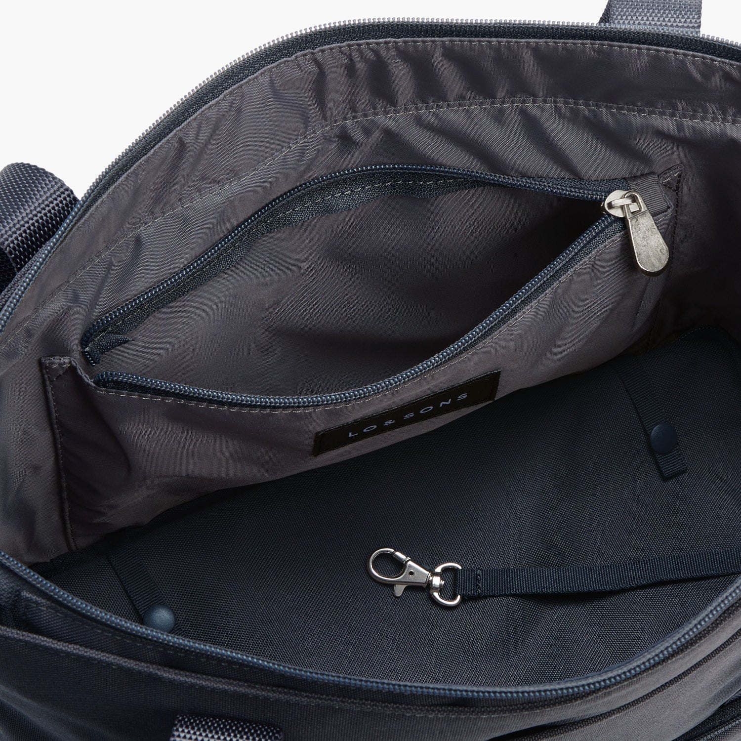 Interior Slip Pockets - Catalina Day Tote - 600D Recycled Poly - Deep Navy - Tote - Lo & Sons