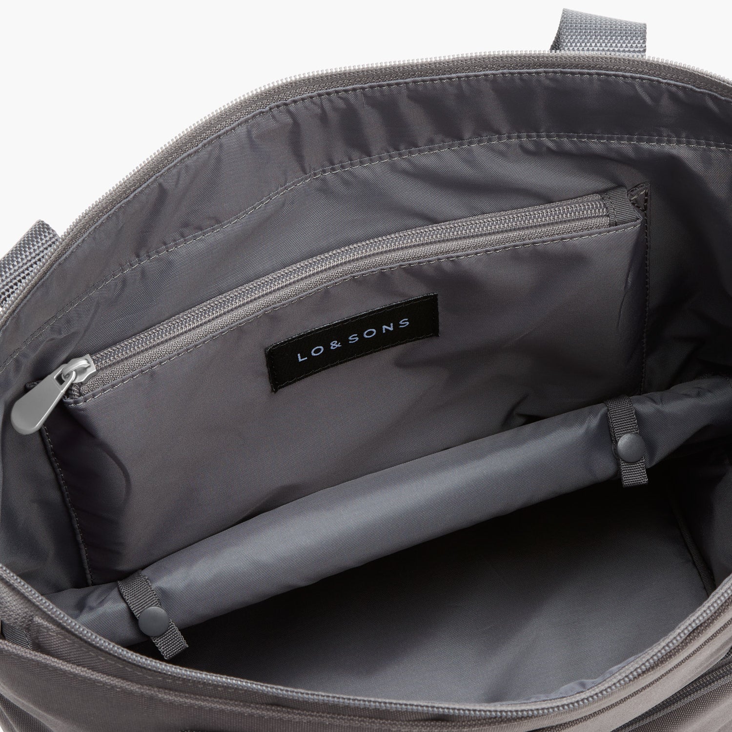 Bottom Pocket Expandable - Catalina Day Tote - 600D Recycled Poly - Grey - Tote - Lo & Sons