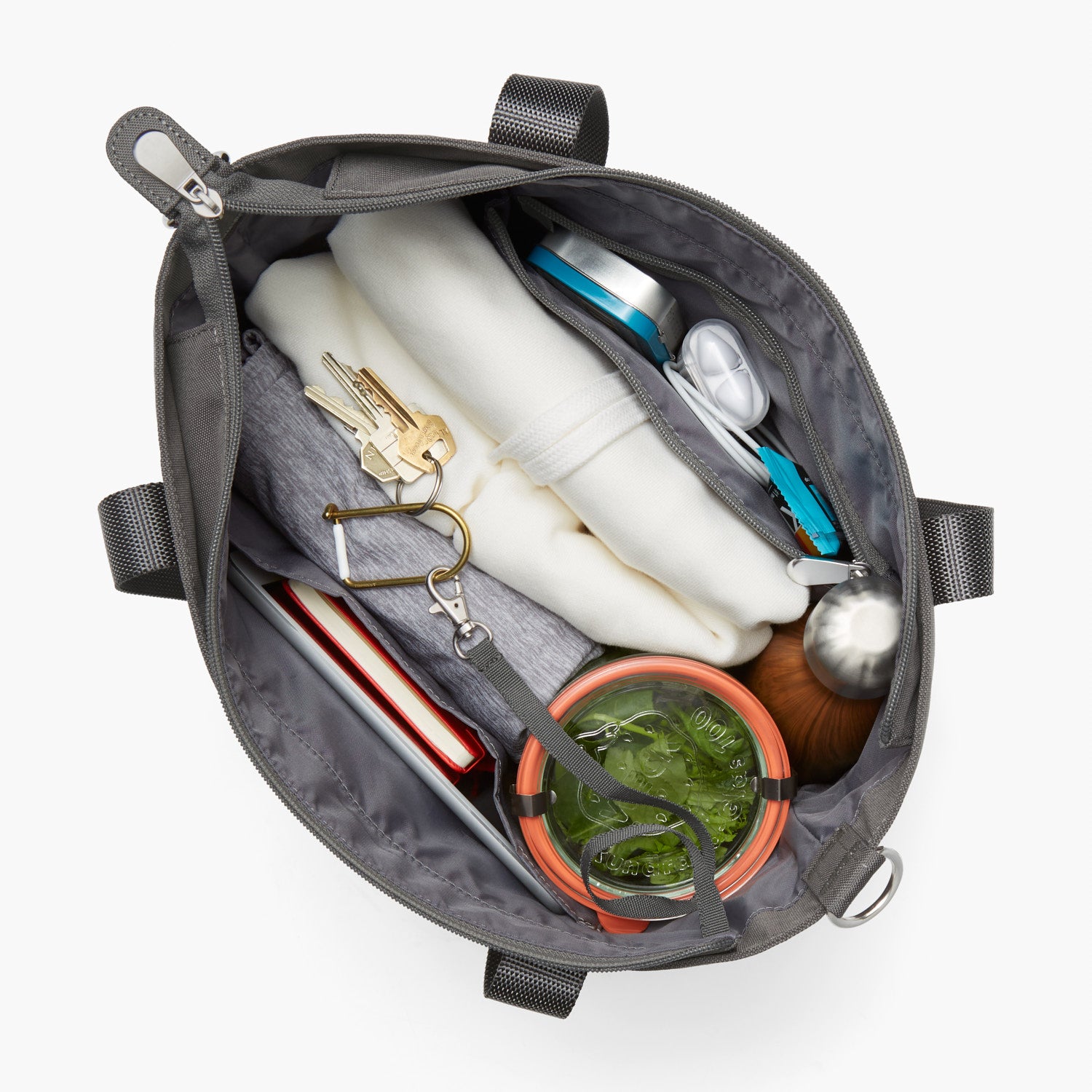 Interior Propped - Catalina Day Tote - 600D Recycled Poly - Grey - Tote - Lo & Sons