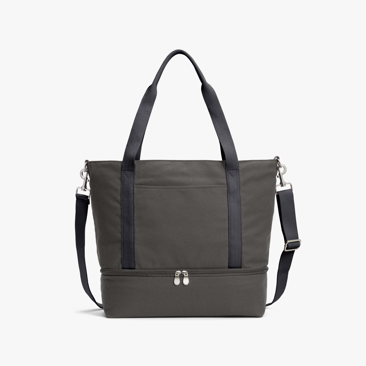 Front - The Catalina Deluxe Tote - Organic Canvas - Grey - Tote - Lo & Sons