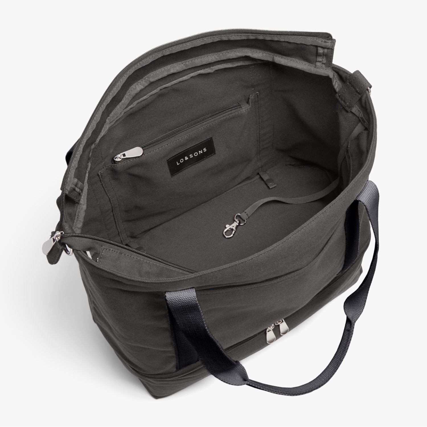 Empty - The Catalina Deluxe Tote - Organic Canvas - Grey - Tote - Lo & Sons