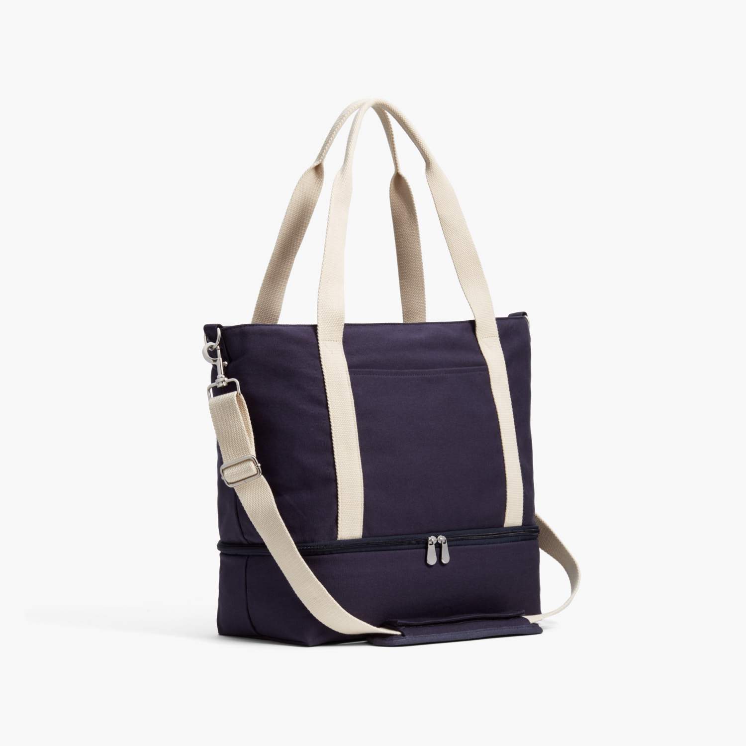 Side - Catalina Deluxe Tote - Organic Canvas - Deep Navy - Tote - Lo & Sons