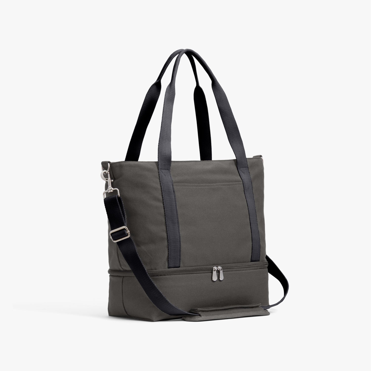 Side - The Catalina Deluxe Tote - Organic Canvas - Grey - Tote - Lo & Sons
