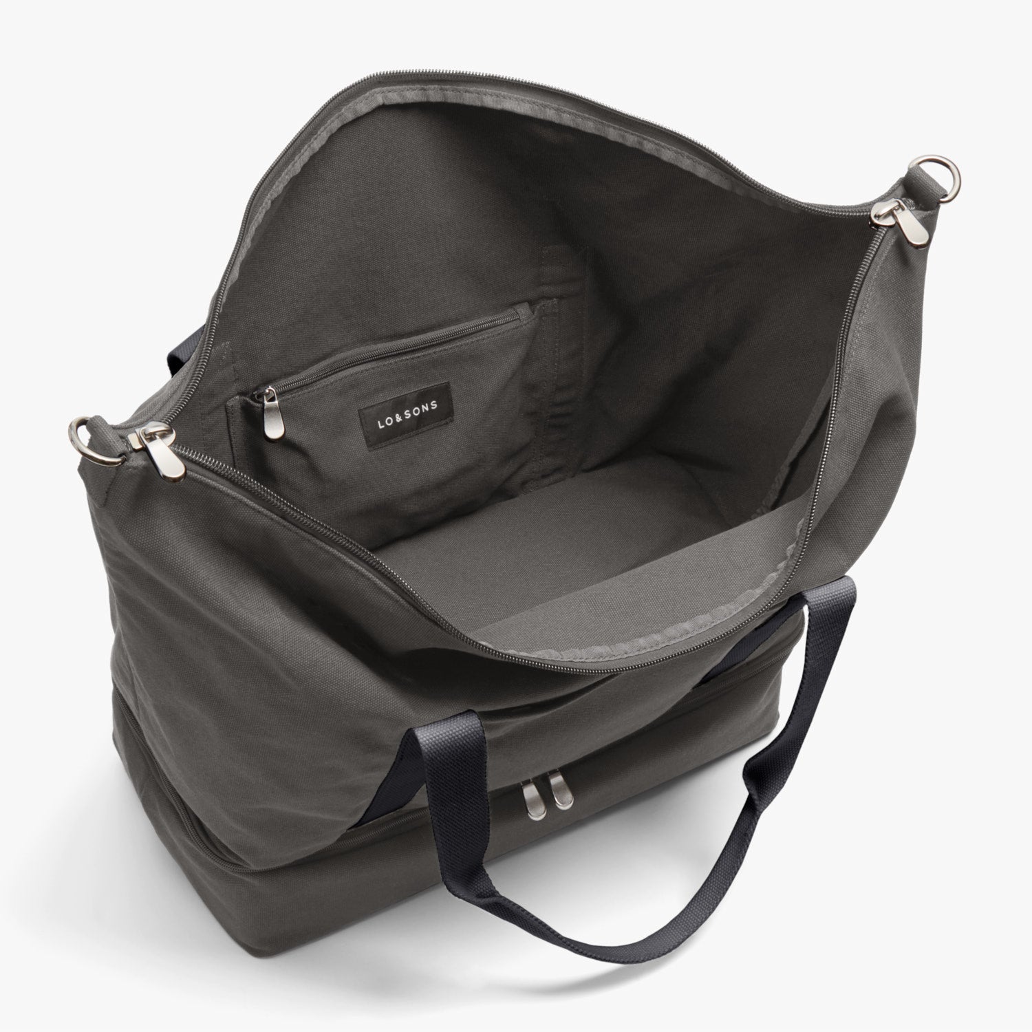 Pocket - The Catalina Deluxe - Organic Canvas - Grey - Weekender - Lo & Sons