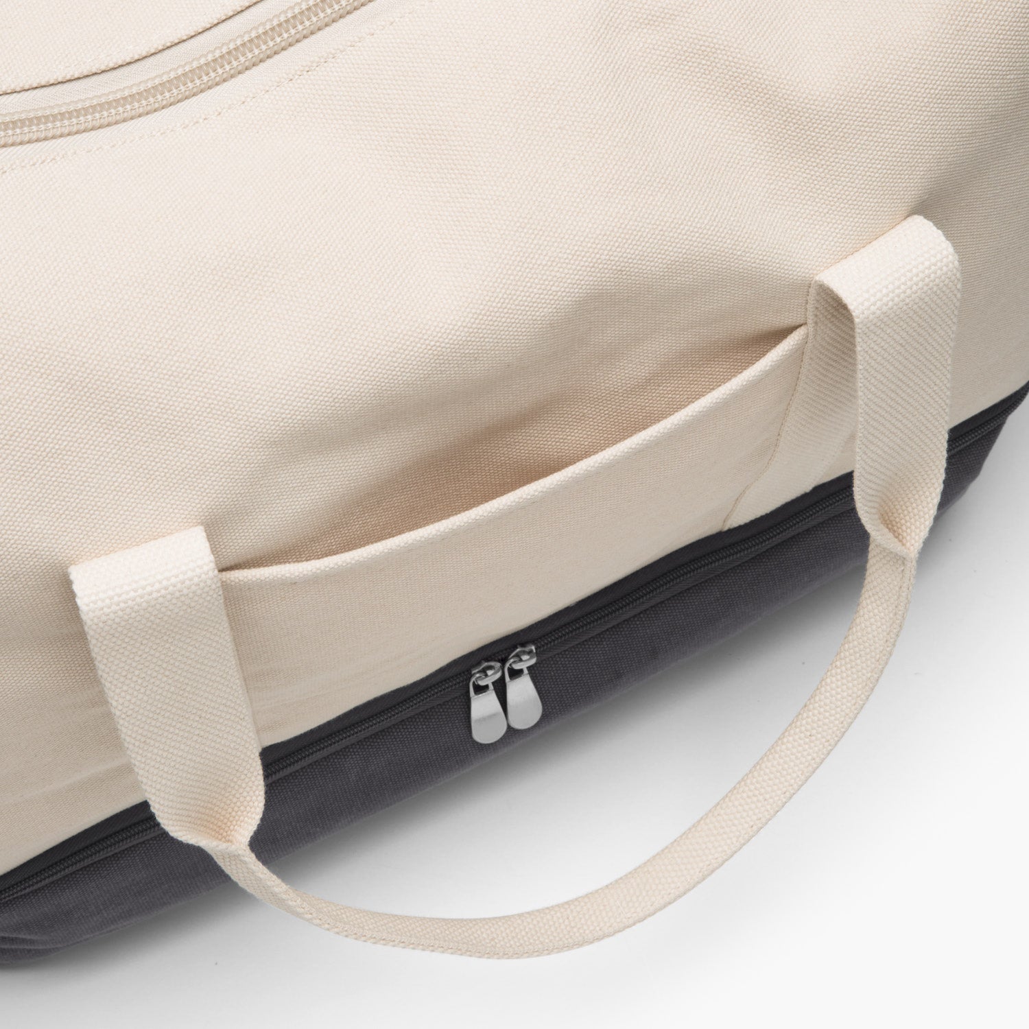 Front Pocket Close Up - The Catalina - Washed Canvas - Midnight Ash Colorblock - Weekender - Lo & Sons