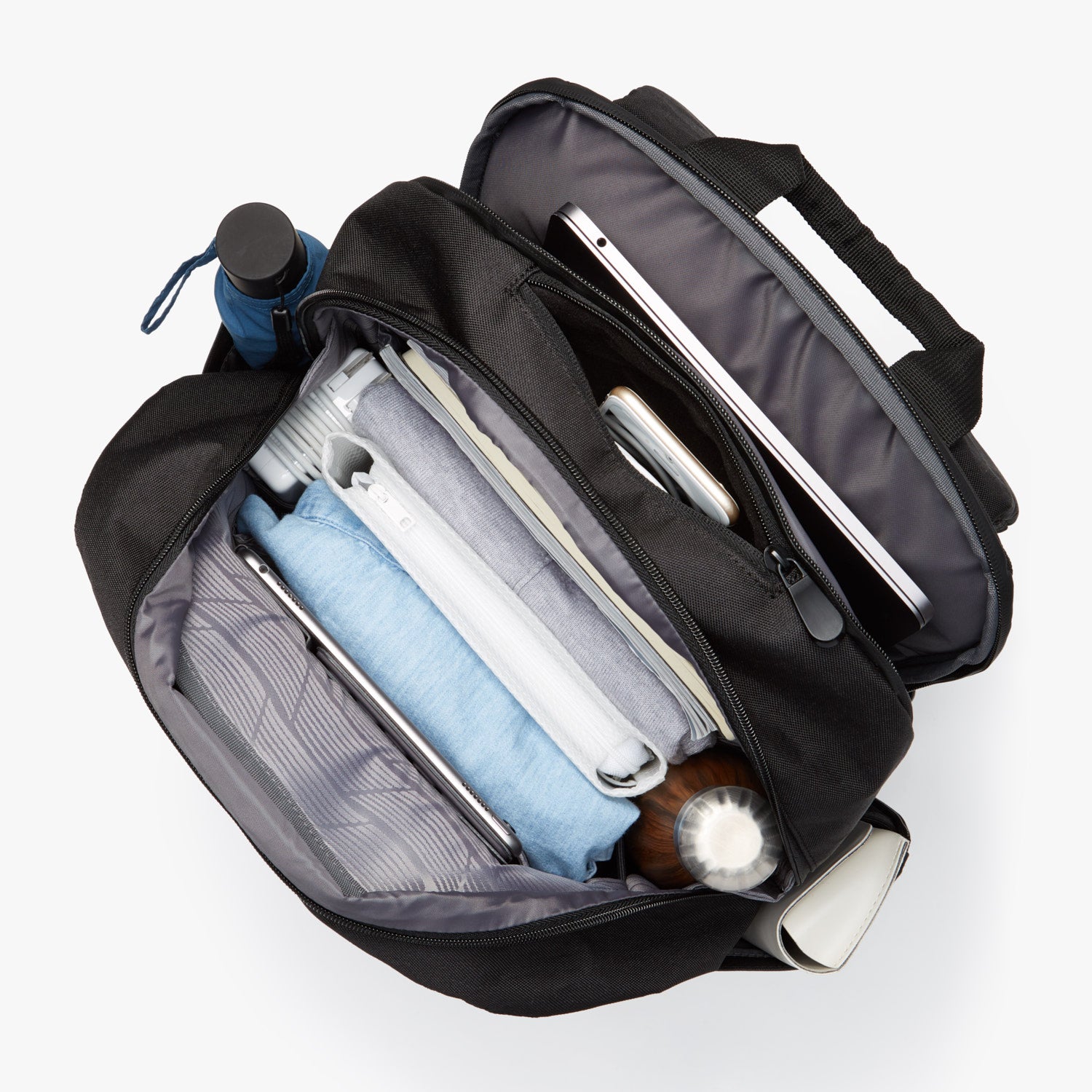 Interior Packed - Hanover Deluxe 2 - 600D Recycled Poly - Onyx - Backpack - Lo & Sons