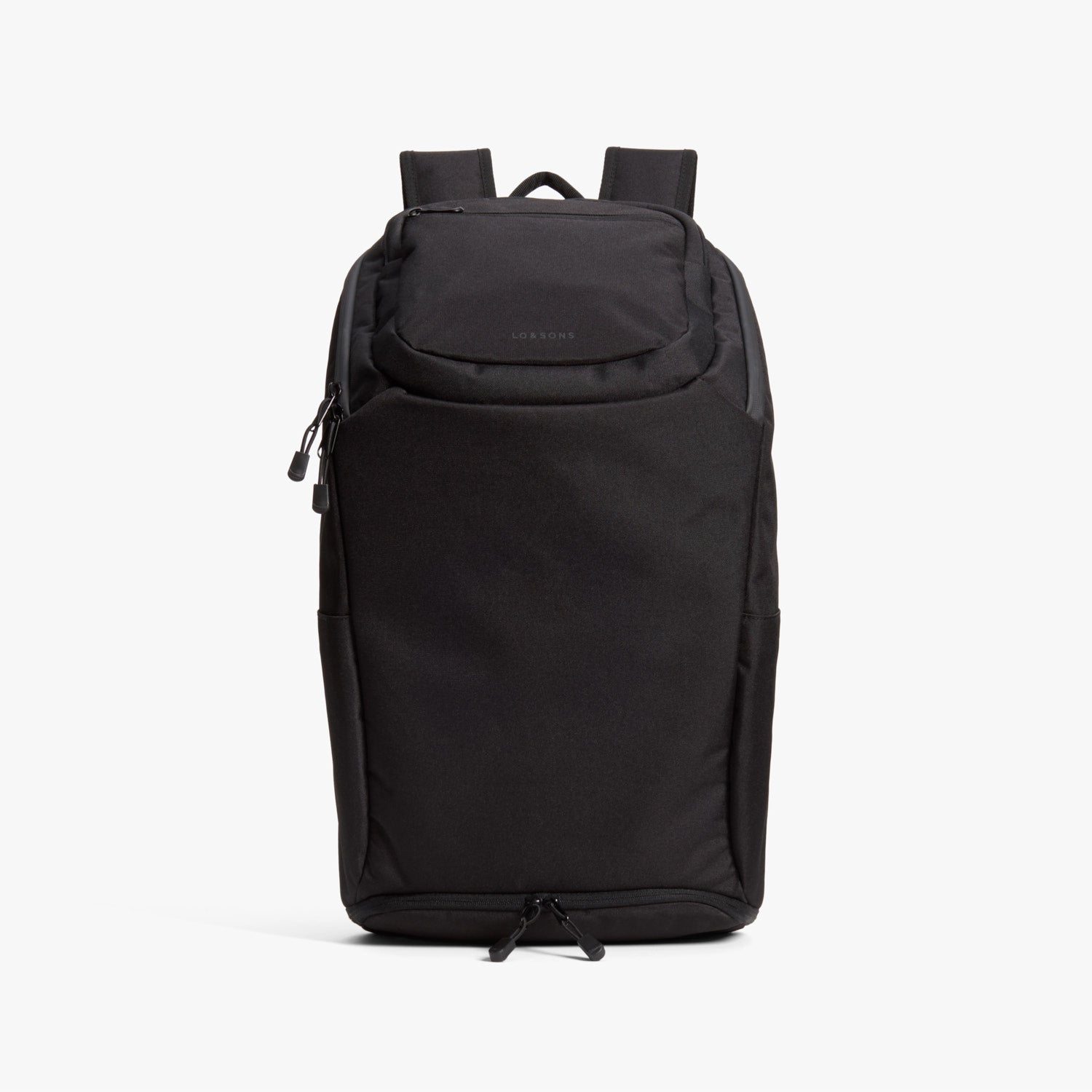 Front - The Hakuba - 600D Recycled Poly - Onyx / Black / Grey Wave - Backpack - Lo & Sons