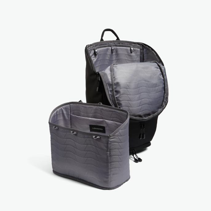 Insert - The Hakuba - 600D Recycled Poly - Onyx / Black / Grey Wave - Backpack - Lo & Sons