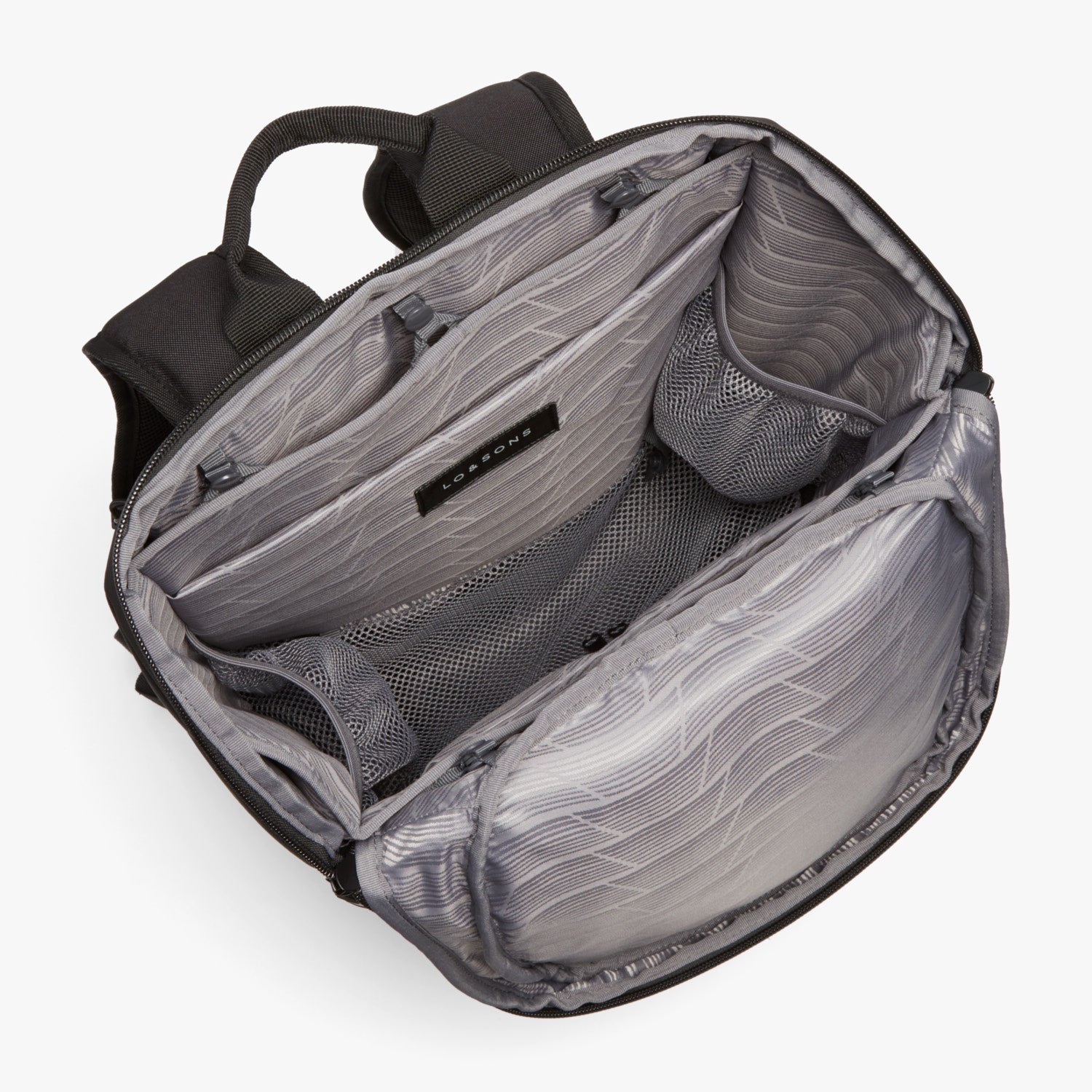 Interior Empty - The Hakuba - 600D Recycled Poly - Onyx / Black / Grey Wave - Backpack - Lo & Sons