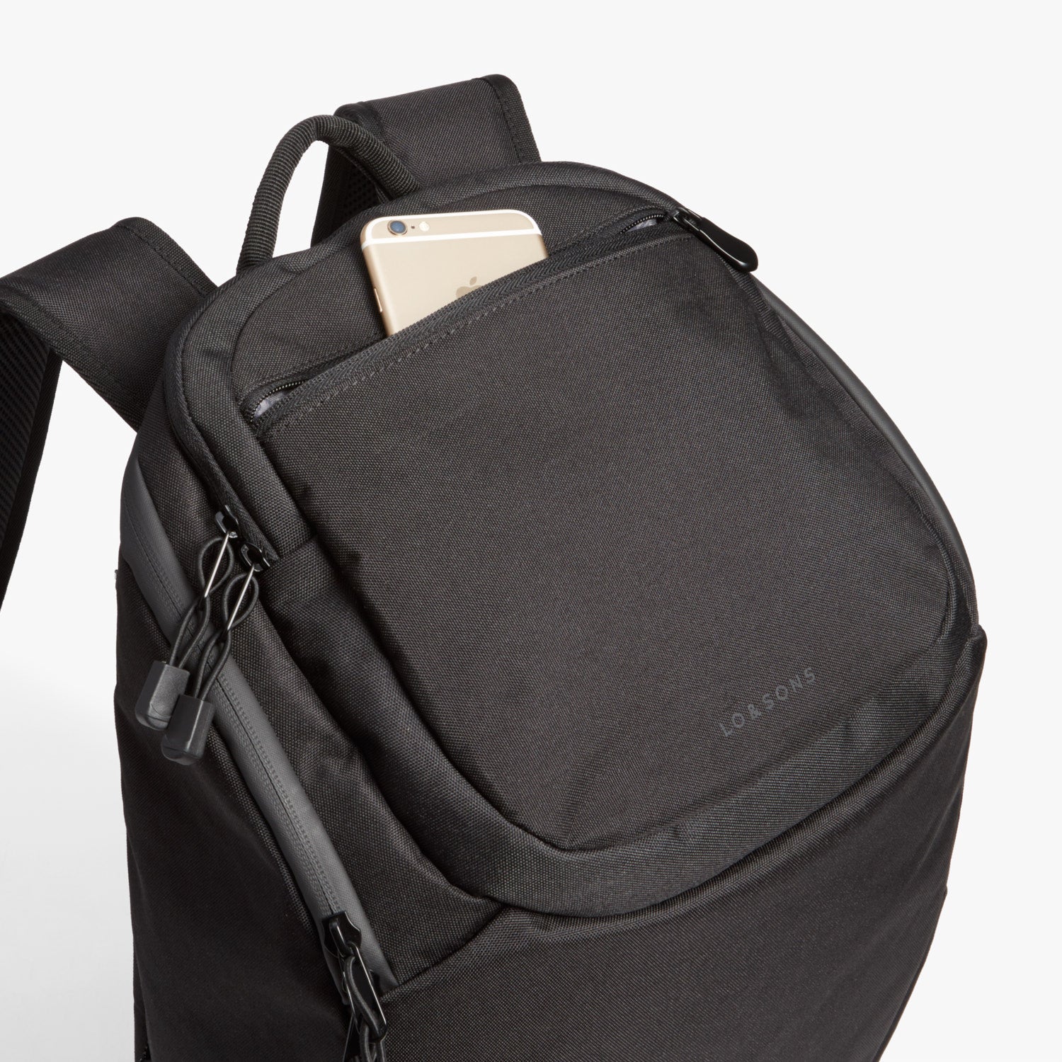Top Pocket - The Hakuba - 600D Recycled Poly - Onyx / Black / Grey Wave - Backpack - Lo & Sons