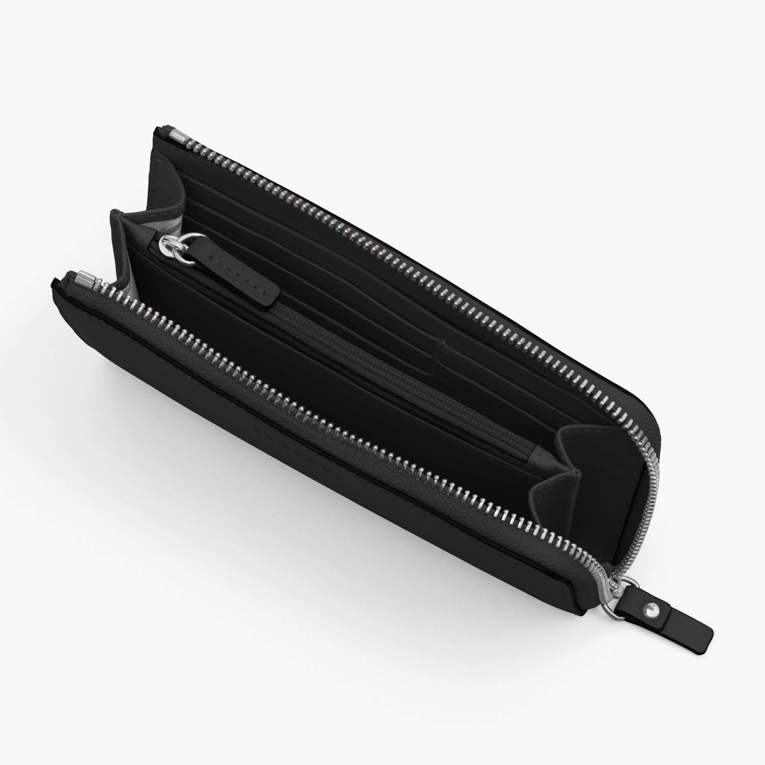 Interior Empty - Leather Wallet - Nappa Leather - Black / Silver / Grey - Small Accessory - Lo & Sons