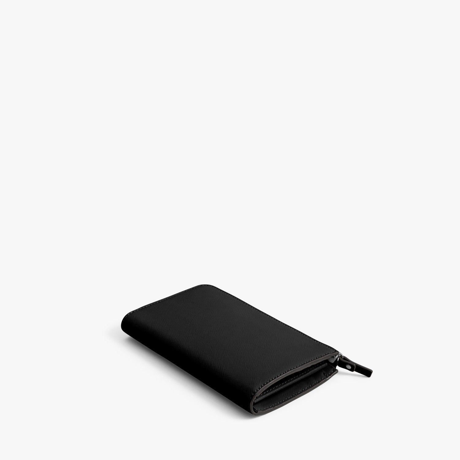 Back - Leather Wallet - Saffiano Leather - Black / Gunmetal / Grey - Small Accessory - Lo & Sons