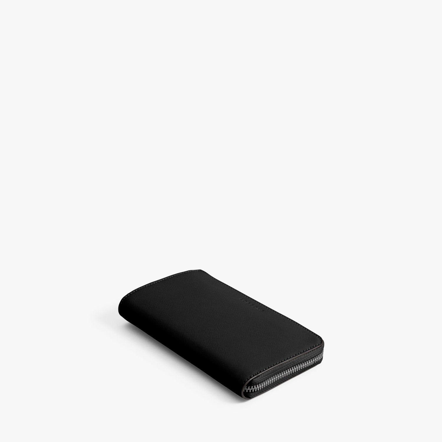 Front - Leather Wallet - Saffiano Leather - Black / Gunmetal / Grey - Small Accessory - Lo & Sons