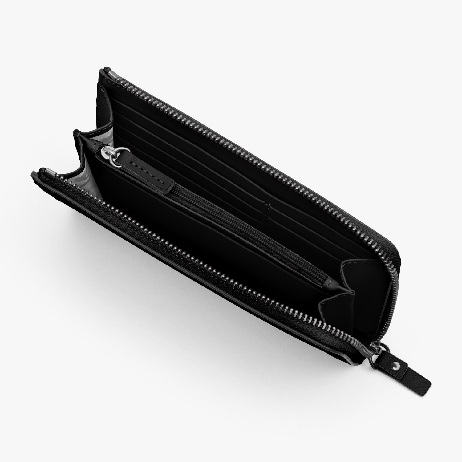 Empty - Leather Wallet - Saffiano Leather - Black / Gunmetal / Grey - Small Accessory - Lo & Sons