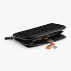 Coin Pocket - Leather Wallet - Saffiano Leather - Black / Silver / Grey - Small Accessory - Lo & Sons